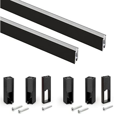 Emuca Luxe, 1,15 m, svart färg, aluminium och teknoplast, 1 kit Emuca Luxe, 1,15 m, svart färg, aluminium och teknoplast, 1 kit