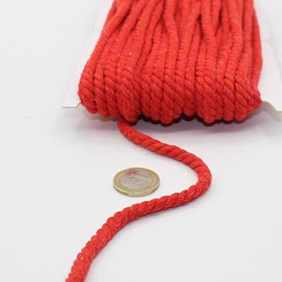 ACCESSOIRES LEDUC 20 meter rund bomullssnör, 05 mm flätat rep med naturlig bomullskärna, idealisk för DIY, sömnad, mångsidig 5 mm 22 röd ACCESSOIRES LEDUC 20 meter rund bomullssnör, 05 mm flätat rep med naturlig bomullskärna, idealisk för DIY, sömnad, mångsidig 5 mm 22 röd