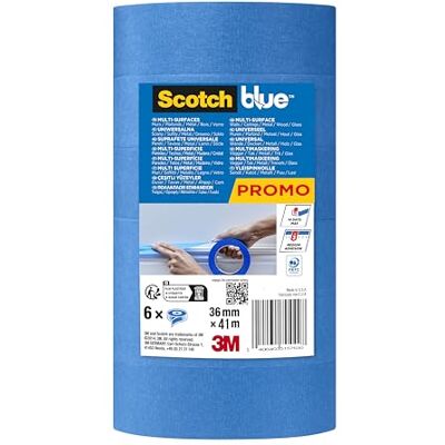ScotchBlue Målarskyddstejp "Multi-Surface", 36 mm x 41 m, 6 rullar/förpackning, 70% PEFC, SGSCH-PEFC-COC-110078 ScotchBlue Målarskyddstejp "Multi-Surface", 36 mm x 41 m, 6 rullar/förpackning, 70% PEFC, SGSCH-PEFC-COC-110078