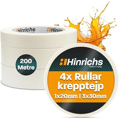 Hinrichs Maskeringstejp 4x Målartejp 3 Rullar 50m x 30mm + 1 Rulle 50m x 20mm Maskeringstejp för Målning Maskeringstejp för Målararbete Målartejp för Renovering & Bil Hinrichs Maskeringstejp 4x Målartejp 3 Rullar 50m x 30mm + 1 Rulle 50m x 20mm Maskeringstejp för Målning Maskeringstejp för Målararbete Målartejp för Renovering & Bil