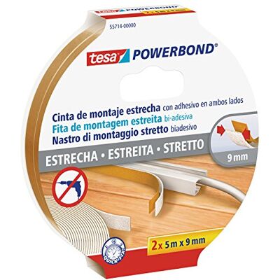 tesa 55714-00000-02 Powerbond smal dubbelsidig tejp 2 stycken 5mX9mm tesa 55714-00000-02 Powerbond smal dubbelsidig tejp 2 stycken 5mX9mm