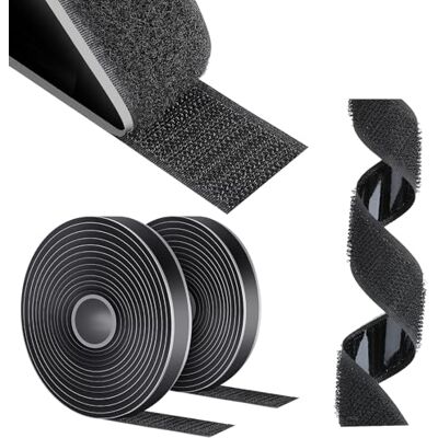 AiQInu Stark självhäftande filt, 10 m x 16 mm dubbelsidig självhäftande tejp, krok och ögla fästsystem, för glatta ytor AiQInu Stark självhäftande filt, 10 m x 16 mm dubbelsidig självhäftande tejp, krok och ögla fästsystem, för glatta ytor