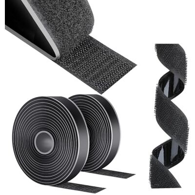 AiQInu Stark självhäftande filt, 10 m x 20 mm stark dubbelsidig självhäftande filt, krok och ögla fästsystem, självhäftande tejp för gör-det-själv tyg AiQInu Stark självhäftande filt, 10 m x 20 mm stark dubbelsidig självhäftande filt, krok och ögla fästsystem, självhäftande tejp för gör-det-själv tyg