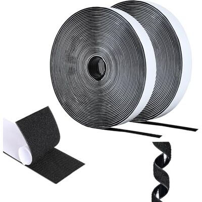 AiQInu 8 m x 30 mm stark dubbelsidig självhäftande filt, krok och slinga, återanvändbart rivband starkt självhäftande för gör-det-själv-tyg AiQInu 8 m x 30 mm stark dubbelsidig självhäftande filt, krok och slinga, återanvändbart rivband starkt självhäftande för gör-det-själv-tyg