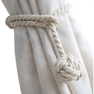 Melaluxe 2-pack gardinbindningar – kraftigt gardinrep bindning, handgjorda lantliga dekorativa gardinhållare (beige) Melaluxe 2-pack gardinbindningar – kraftigt gardinrep bindning, handgjorda lantliga dekorativa gardinhållare (beige)