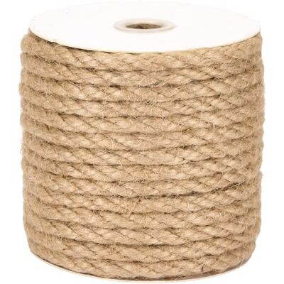 La cordeline Tosaderat naturligt jutrep 8 mm längd 20 m, rep snöre för DIY, trädgårdsarbete, dekoration, hantverk La cordeline Tosaderat naturligt jutrep 8 mm längd 20 m, rep snöre för DIY, trädgårdsarbete, dekoration, hantverk