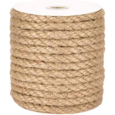 La cordeline Naturligt juterep, tvinnat, 10 mm x 15 m, robust snöre för pyssel, trädgårdsarbete, dekoration och hantverk La cordeline Naturligt juterep, tvinnat, 10 mm x 15 m, robust snöre för pyssel, trädgårdsarbete, dekoration och hantverk