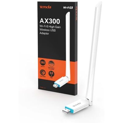 Tenda U2 AX300 USB Wi-Fi 6 Adapter, 6dBi justerbar extern Wi-Fi-antenn, AP-läge, enkel installation, USB WiFi för PC och bärbar dator, kompatibel med Windows 11/10/Linux/UOS, V5.0 Tenda U2 AX300 USB Wi-Fi 6 Adapter, 6dBi justerbar extern Wi-Fi-antenn, AP-läge, enkel installation, USB WiFi för PC och bärbar dator, kompatibel med Windows 11/10/Linux/UOS, V5.0