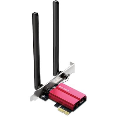 MERCUSYS MA86XE TP-Link PCLe AXE5400 nätverkskort, Wi-Fi 6E med Bluetooth 5.2, trippelband, 6 GHz/5 GHz/2,4 GHz, kompatibel med Windows 11 och 10,MU-MIMO, OFDMA, WPA3-krypteringsstandard MERCUSYS MA86XE TP-Link PCLe AXE5400 nätverkskort, Wi-Fi 6E med Bluetooth 5.2, trippelband, 6 GHz/5 GHz/2,4 GHz, kompatibel med Windows 11 och 10,MU-MIMO, OFDMA, WPA3-krypteringsstandard