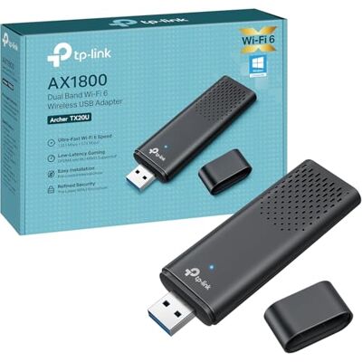 TP-Link Nano USB WiFi 6 Adapter for PCArcher TX20U Nano AX1800 2.4G/5G Dual-Band Wireless Network Transceiver Adapter for Desktop PC, OFDMA, MU-MIMO, WPA3, Travel Size, Supports Windows 11/10 TP-Link Nano USB WiFi 6 Adapter for PCArcher TX20U Nano AX1800 2.4G/5G Dual-Band Wireless Network Transceiver Adapter for Desktop PC, OFDMA, MU-MIMO, WPA3, Travel Size, Supports Windows 11/10