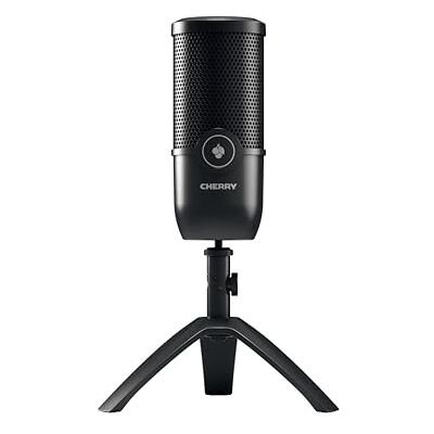 CHERRY UM 3.0, USB-mikrofon för podcast, streaming, hemmakontor, njurformad, touch mute, hörlursuttag, kompatibel med PC/Mac/PS4/PS5, svart CHERRY UM 3.0, USB-mikrofon för podcast, streaming, hemmakontor, njurformad, touch mute, hörlursuttag, kompatibel med PC/Mac/PS4/PS5, svart