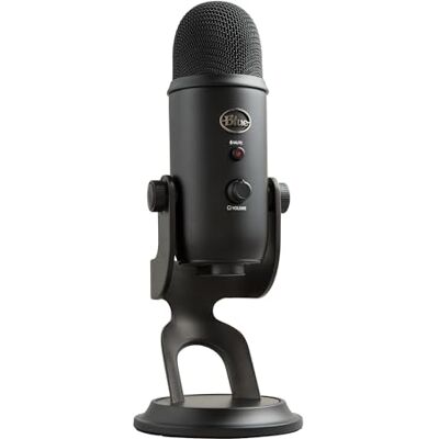 Logitech Blue Yeti USB-mikrofon för inspelning, streaming, gaming och podcasting på PC och Mac, kondensatormikrofon med Blue VO!CE-effekter, justerbart stativ, Plug and Play Svart Logitech Blue Yeti USB-mikrofon för inspelning, streaming, gaming och podcasting på PC och Mac, kondensatormikrofon med Blue VO!CE-effekter, justerbart stativ, Plug and Play Svart