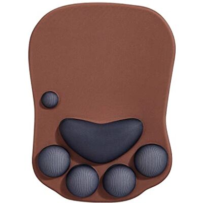 DOBAOJIA Ergonomisk Musmatta med Handledsstöd Katttass 3D Silikongel-Design, Halkfri Bas för Hem, Kontor och Gaming Brun och Svart DOBAOJIA Ergonomisk Musmatta med Handledsstöd Katttass 3D Silikongel-Design, Halkfri Bas för Hem, Kontor och Gaming Brun och Svart