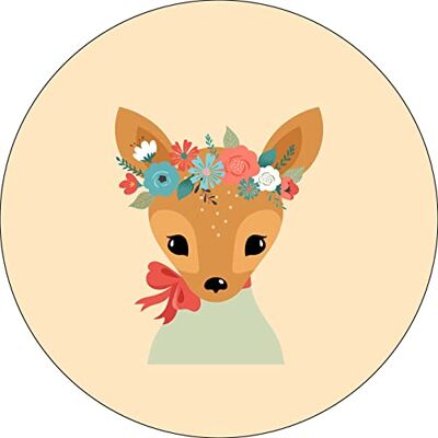Bonateks , Runt digitalt tryckt musmatta, halkfri undersida, för kontor och hem, diameter: 22 cm Bonateks , Runt digitalt tryckt musmatta, halkfri undersida, för kontor och hem, diameter: 22 cm