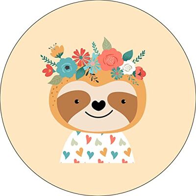 Bonateks , Runt digitalt tryckt musmatta, halkfri undersida, för kontor och hem, diameter: 22 cm Bonateks , Runt digitalt tryckt musmatta, halkfri undersida, för kontor och hem, diameter: 22 cm