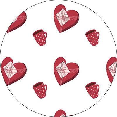 Bonateks , Runt digitalt tryckt musmatta, halkfri undersida, för kontor och hem, diameter: 22 cm Bonateks , Runt digitalt tryckt musmatta, halkfri undersida, för kontor och hem, diameter: 22 cm