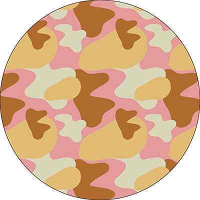Bonateks , Runt digitalt tryckt musmatta, halkfri undersida, för kontor och hem, diameter: 22 cm Bonateks , Runt digitalt tryckt musmatta, halkfri undersida, för kontor och hem, diameter: 22 cm