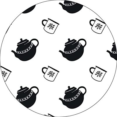 Bonateks , Runt digitalt tryckt musmatta, halkfri undersida, för kontor och hem, diameter: 22 cm Bonateks , Runt digitalt tryckt musmatta, halkfri undersida, för kontor och hem, diameter: 22 cm