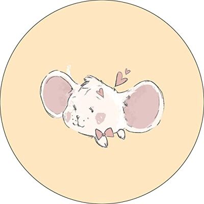 Bonateks , Runt digitalt tryckt musmatta, halkfri undersida, för kontor och hem, diameter: 22 cm Bonateks , Runt digitalt tryckt musmatta, halkfri undersida, för kontor och hem, diameter: 22 cm