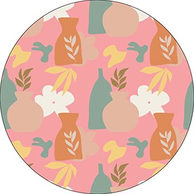 Bonateks , Runt digitalt tryckt musmatta, halkfri undersida, för kontor och hem, diameter: 22 cm Bonateks , Runt digitalt tryckt musmatta, halkfri undersida, för kontor och hem, diameter: 22 cm