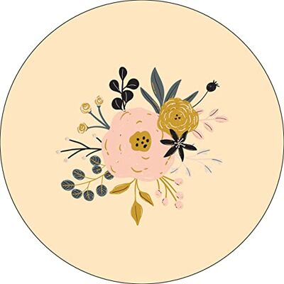 Bonateks , Runt digitalt tryckt musmatta, halkfri undersida, för kontor och hem, diameter: 22 cm Bonateks , Runt digitalt tryckt musmatta, halkfri undersida, för kontor och hem, diameter: 22 cm