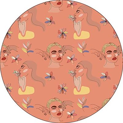 Bonateks , Runt digitalt tryckt musmatta, halkfri undersida, för kontor och hem, diameter: 22 cm Bonateks , Runt digitalt tryckt musmatta, halkfri undersida, för kontor och hem, diameter: 22 cm