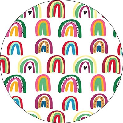 Bonateks , Runt digitalt tryckt musmatta, halkfri undersida, för kontor och hem, diameter: 22 cm Bonateks , Runt digitalt tryckt musmatta, halkfri undersida, för kontor och hem, diameter: 22 cm