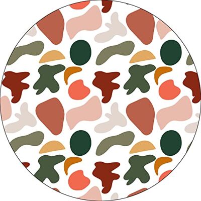 Bonateks , Runt digitalt tryckt musmatta, halkfri undersida, för kontor och hem, diameter: 22 cm Bonateks , Runt digitalt tryckt musmatta, halkfri undersida, för kontor och hem, diameter: 22 cm