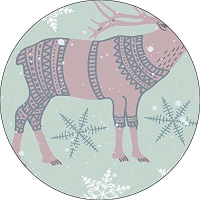 Bonateks , Runt digitalt tryckt musmatta, halkfri undersida, för kontor och hem, diameter: 22 cm Bonateks , Runt digitalt tryckt musmatta, halkfri undersida, för kontor och hem, diameter: 22 cm