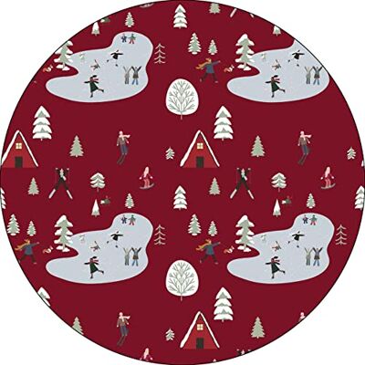 Bonateks , Runt digitalt tryckt musmatta, halkfri undersida, för kontor och hem, diameter: 22 cm Bonateks , Runt digitalt tryckt musmatta, halkfri undersida, för kontor och hem, diameter: 22 cm