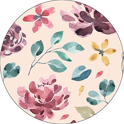 Bonateks , Runt digitalt tryckt musmatta, halkfri undersida, för kontor och hem, diameter: 22 cm Bonateks , Runt digitalt tryckt musmatta, halkfri undersida, för kontor och hem, diameter: 22 cm