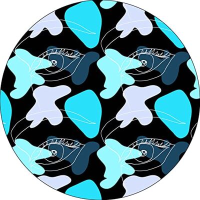 Bonateks , Runt digitalt tryckt musmatta, halkfri undersida, för kontor och hem, diameter: 22 cm Bonateks , Runt digitalt tryckt musmatta, halkfri undersida, för kontor och hem, diameter: 22 cm