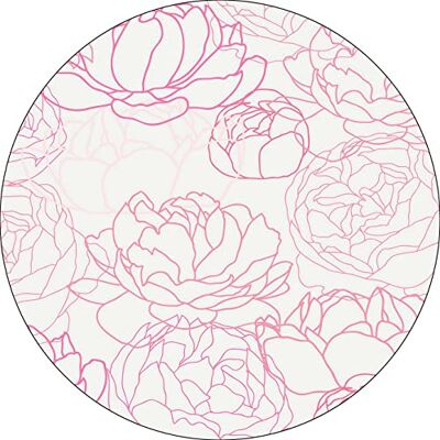 Bonateks , Runt digitalt tryckt musmatta, halkfri undersida, för kontor och hem, diameter: 22 cm Bonateks , Runt digitalt tryckt musmatta, halkfri undersida, för kontor och hem, diameter: 22 cm