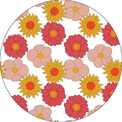 Bonateks , Runt digitalt tryckt musmatta, halkfri undersida, för kontor och hem, diameter: 22 cm Bonateks , Runt digitalt tryckt musmatta, halkfri undersida, för kontor och hem, diameter: 22 cm