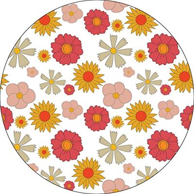 Bonateks , Runt digitalt tryckt musmatta, halkfri undersida, för kontor och hem, diameter: 22 cm Bonateks , Runt digitalt tryckt musmatta, halkfri undersida, för kontor och hem, diameter: 22 cm
