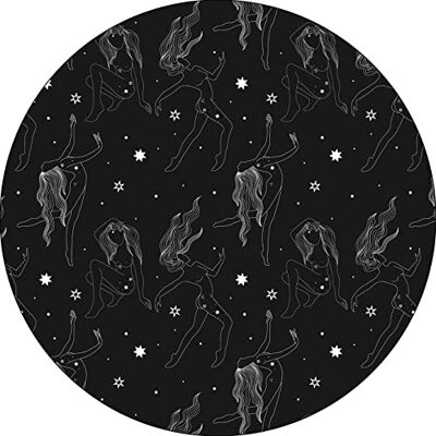 Bonateks , Runt digitalt tryckt musmatta, halkfri undersida, för kontor och hem, diameter: 22 cm Bonateks , Runt digitalt tryckt musmatta, halkfri undersida, för kontor och hem, diameter: 22 cm
