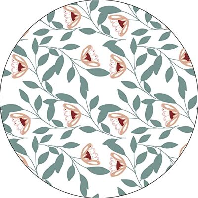Bonateks , Runt digitalt tryckt musmatta, halkfri undersida, för kontor och hem, diameter: 22 cm Bonateks , Runt digitalt tryckt musmatta, halkfri undersida, för kontor och hem, diameter: 22 cm