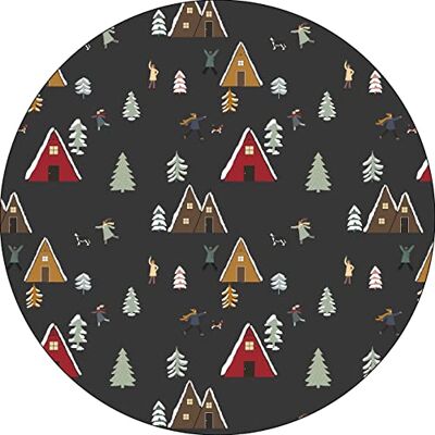Bonateks , Runt digitalt tryckt musmatta, halkfri undersida, för kontor och hem, diameter: 22 cm Bonateks , Runt digitalt tryckt musmatta, halkfri undersida, för kontor och hem, diameter: 22 cm