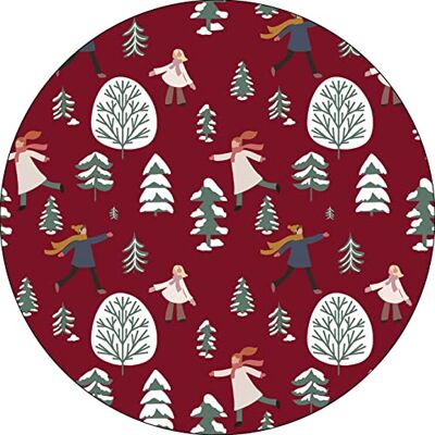 Bonateks , Runt digitalt tryckt musmatta, halkfri undersida, för kontor och hem, diameter: 22 cm Bonateks , Runt digitalt tryckt musmatta, halkfri undersida, för kontor och hem, diameter: 22 cm