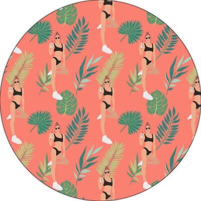 Bonateks , Runt digitalt tryckt musmatta, halkfri undersida, för kontor och hem, diameter: 22 cm Bonateks , Runt digitalt tryckt musmatta, halkfri undersida, för kontor och hem, diameter: 22 cm