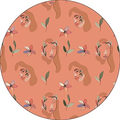 Bonateks , Runt digitalt tryckt musmatta, halkfri undersida, för kontor och hem, diameter: 22 cm Bonateks , Runt digitalt tryckt musmatta, halkfri undersida, för kontor och hem, diameter: 22 cm