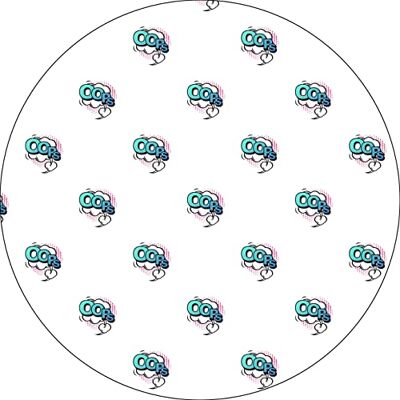Bonateks , Runt digitalt tryckt musmatta, halkfri undersida, för kontor och hem, diameter: 22 cm Bonateks , Runt digitalt tryckt musmatta, halkfri undersida, för kontor och hem, diameter: 22 cm