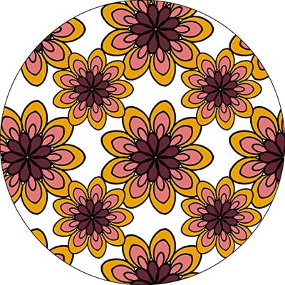 Bonateks , Runt digitalt tryckt musmatta, halkfri undersida, för kontor och hem, diameter: 22 cm Bonateks , Runt digitalt tryckt musmatta, halkfri undersida, för kontor och hem, diameter: 22 cm