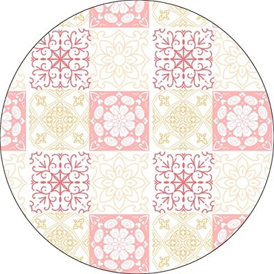 Bonateks , Runt digitalt tryckt musmatta, halkfri undersida, för kontor och hem, diameter: 22 cm Bonateks , Runt digitalt tryckt musmatta, halkfri undersida, för kontor och hem, diameter: 22 cm