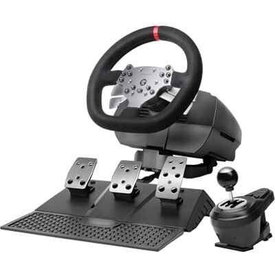 Mars Gaming MWH-RSX, SimRacing-Ratt Med Force Feedback och Dubbel Motor, Set Med 3 Pedaler med Progressivt Motstånd, H-Växelspak med 12 Växlar, 14 Anpassningsbara Knappar, PC/PS4/Xbox Series X S Mars Gaming MWH-RSX, SimRacing-Ratt Med Force Feedback och Dubbel Motor, Set Med 3 Pedaler med Progressivt Motstånd, H-Växelspak med 12 Växlar, 14 Anpassningsbara Knappar, PC/PS4/Xbox Series X S