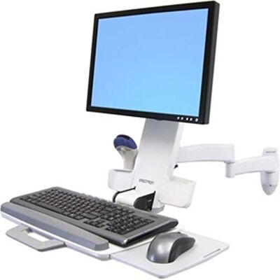 Ergotron 200-seriens arm med tangentbordsstativ för skärm upp till 61 cm – vit Ergotron 200-seriens arm med tangentbordsstativ för skärm upp till 61 cm – vit