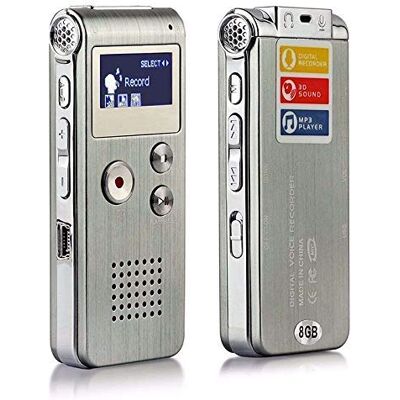 GarveeHome Bärbar digital röstinspelare 8 GB minne MP3-spelare och USB-anslutning LCD-display, integrerad mikrofon perfekt för konferenser, möten, föreläsningar och intervjuer – GarveeHome Bärbar digital röstinspelare 8 GB minne MP3-spelare och USB-anslutning LCD-display, integrerad mikrofon perfekt för konferenser, möten, föreläsningar och intervjuer –