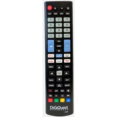 DIGIQUEST Fjärrkontroll kompatibel med LG TV-modeller Fluorescerande och dedikerade knappar för I-streamingplattformar redan konfigurerad och klar att användas DIGIQUEST Fjärrkontroll kompatibel med LG TV-modeller Fluorescerande och dedikerade knappar för I-streamingplattformar redan konfigurerad och klar att användas