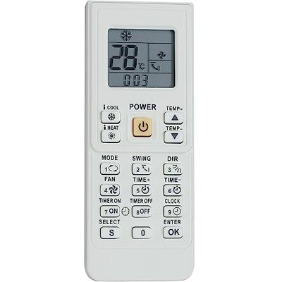 LEYF Universell ersättning luftkonditionering fjärrkontroll/kompatibel med Alpin, DAIKIN, ELECTROLUX, FUJITSU, Hyundai, Mitsubishi, PANASONIC, Samsung, Toshiba, York + andra modeller/klimatfjärrkontroll LEYF Universell ersättning luftkonditionering fjärrkontroll/kompatibel med Alpin, DAIKIN, ELECTROLUX, FUJITSU, Hyundai, Mitsubishi, PANASONIC, Samsung, Toshiba, York + andra modeller/klimatfjärrkontroll