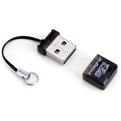 Integral - microSD Reader - Svart - USB2.0 - Läsare av kort Integral - microSD Reader - Svart - USB2.0 - Läsare av kort